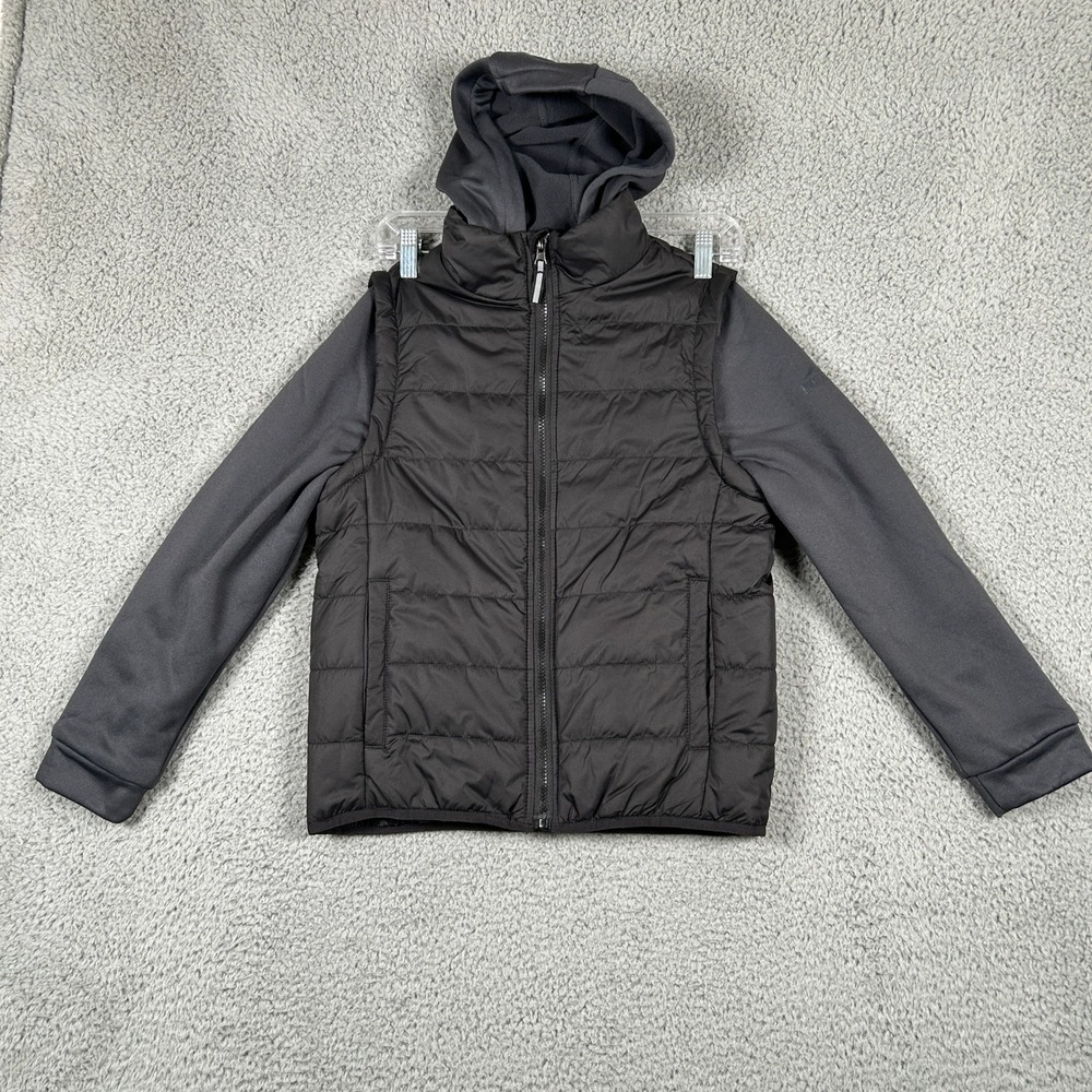 Pacific Trail Boys Puffer Vest with Hoodie Jacket Black Size M 10‎ 12